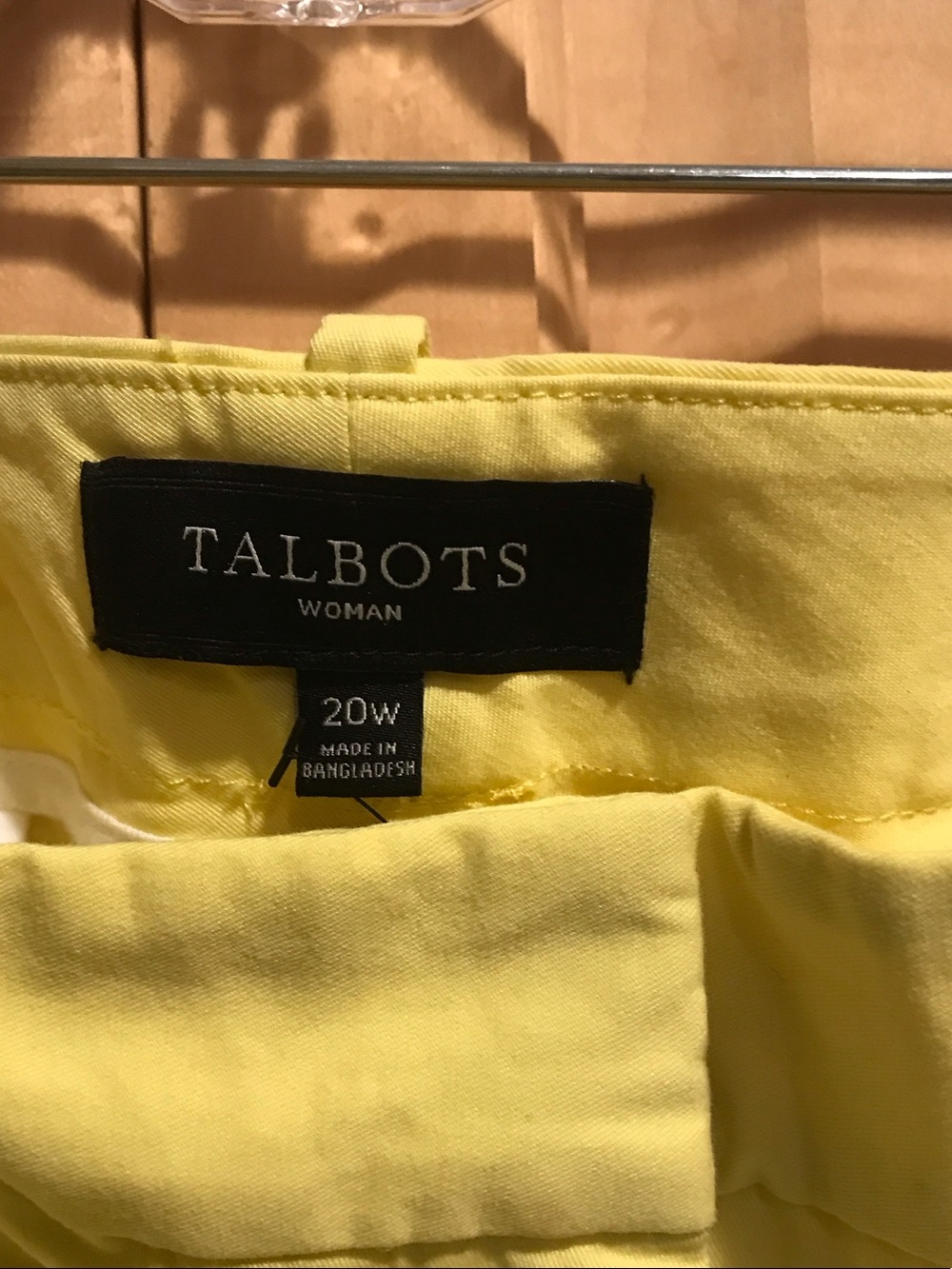 New Talbots Bright Yellow Tailored Cotton-Blend Shorts - Picture 2 of 4